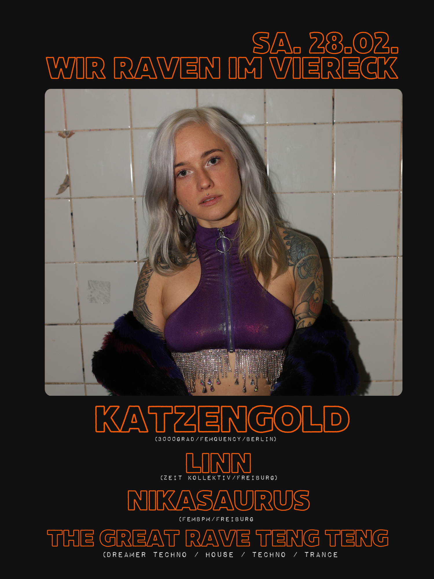 Veranstaltungsbild für WIR RAVEN IM VIERECK w./ KATZENGOLD (3000Grad/Femquency/Berlin)